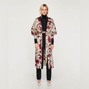 Zara floral printed blogger fave belted kimono M